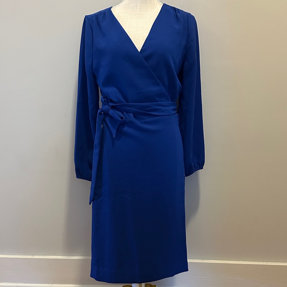 J. Crew Elegant Long Sleeve Blue Dress